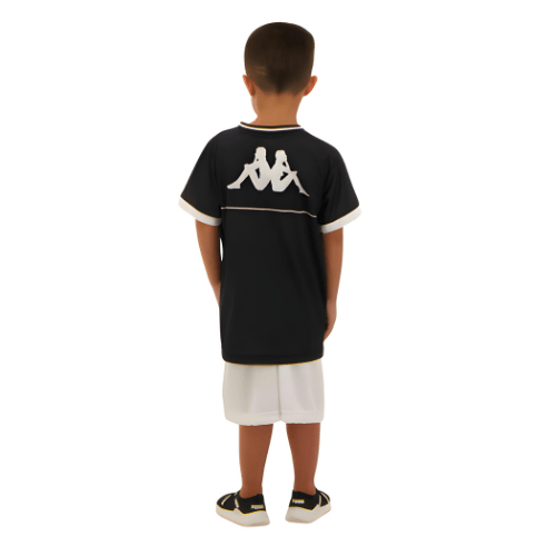 Kit Infantil Kappa Vasco Supporter 2023/24 Preto e Branco - Minha loja