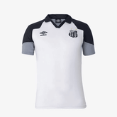 Polo Masculina Umbro Santos Viagem 2023 - CNZ/BCO/PTO