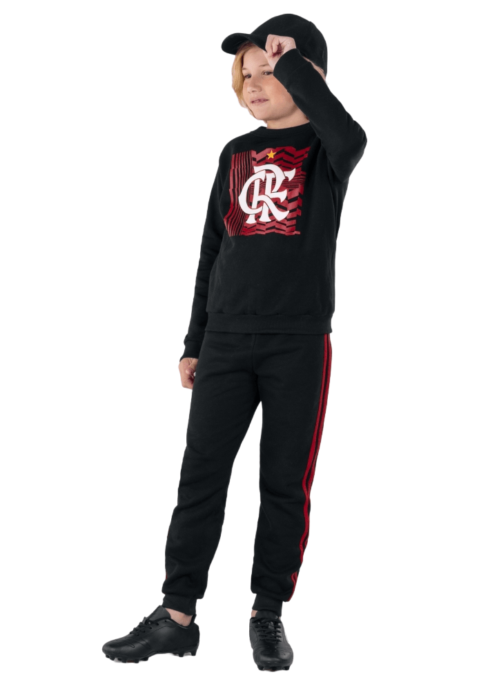 Conjunto Flamengo Infantil Blusão e Calça Jogger Brandili - LOJA OFICIAL