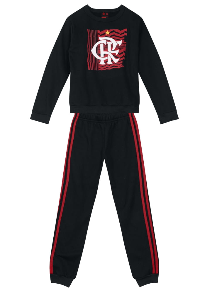 Conjunto Flamengo Infantil Blusão e Calça Jogger Brandili - LOJA OFICIAL