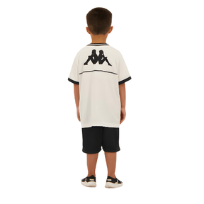 Kit Infantil Kappa Vasco Supporter 2023/24 Branco e Preto - Minha loja