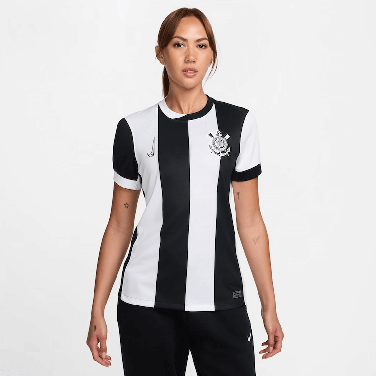 CAMISA FEMININA CORINTHIANS III THIRD 2024/25 PRETO/BRANCO