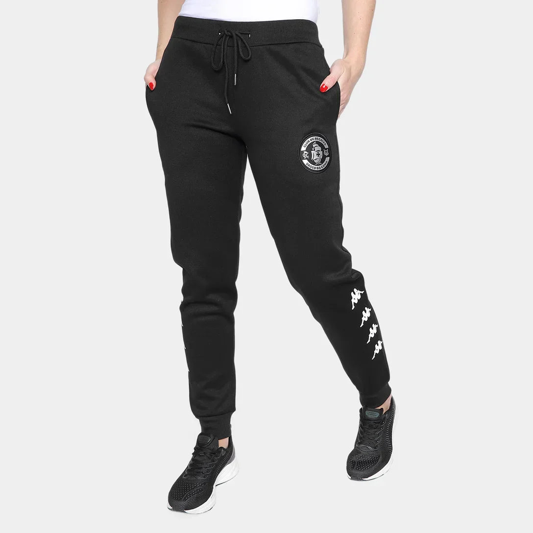 Calça Vasco Kappa Piquet Feminina - Preto - Minha loja