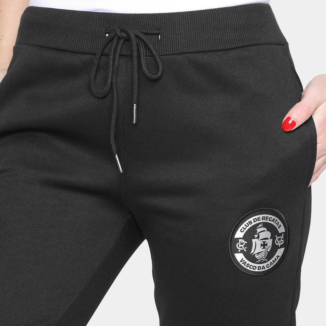 Calça Vasco Kappa Piquet Feminina - Preto - Minha loja