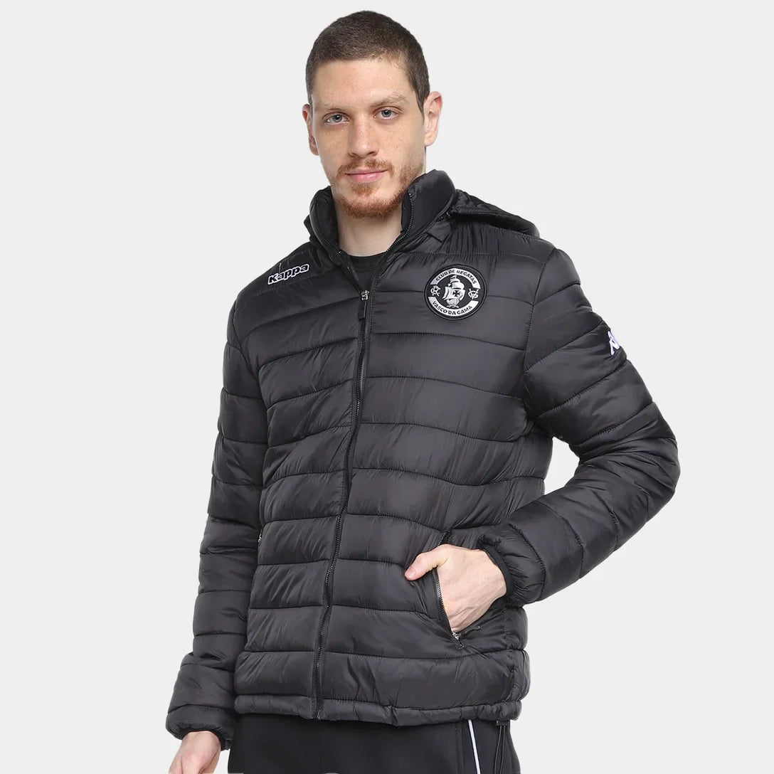 Jaqueta Puffer Vasco Kappa Masculina - Preto - Minha loja