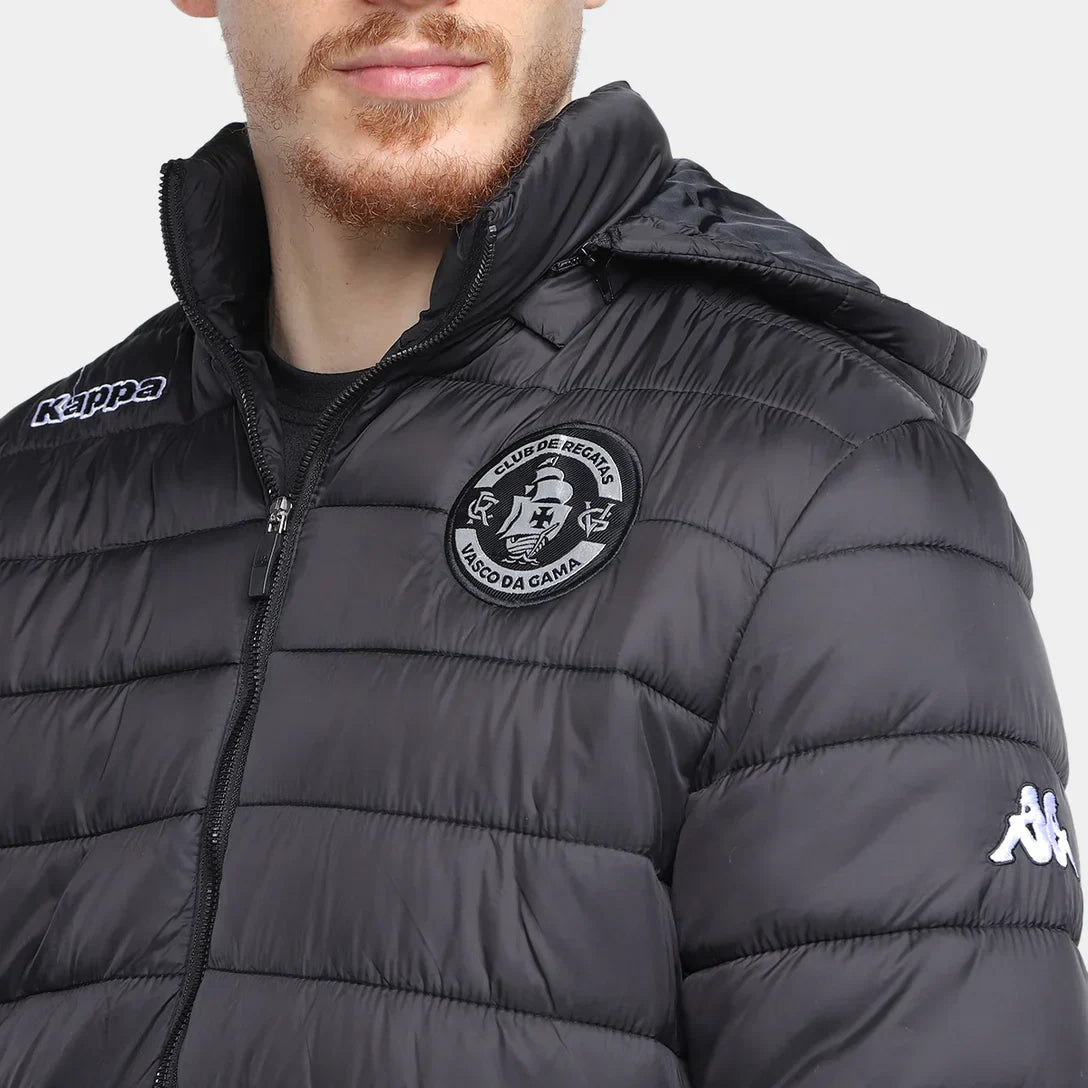 Jaqueta Puffer Vasco Kappa Masculina - Preto - Minha loja