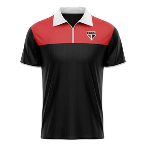 Camisa Polo São Paulo Braziline Volunteer Masculina - Preto - Minha loja