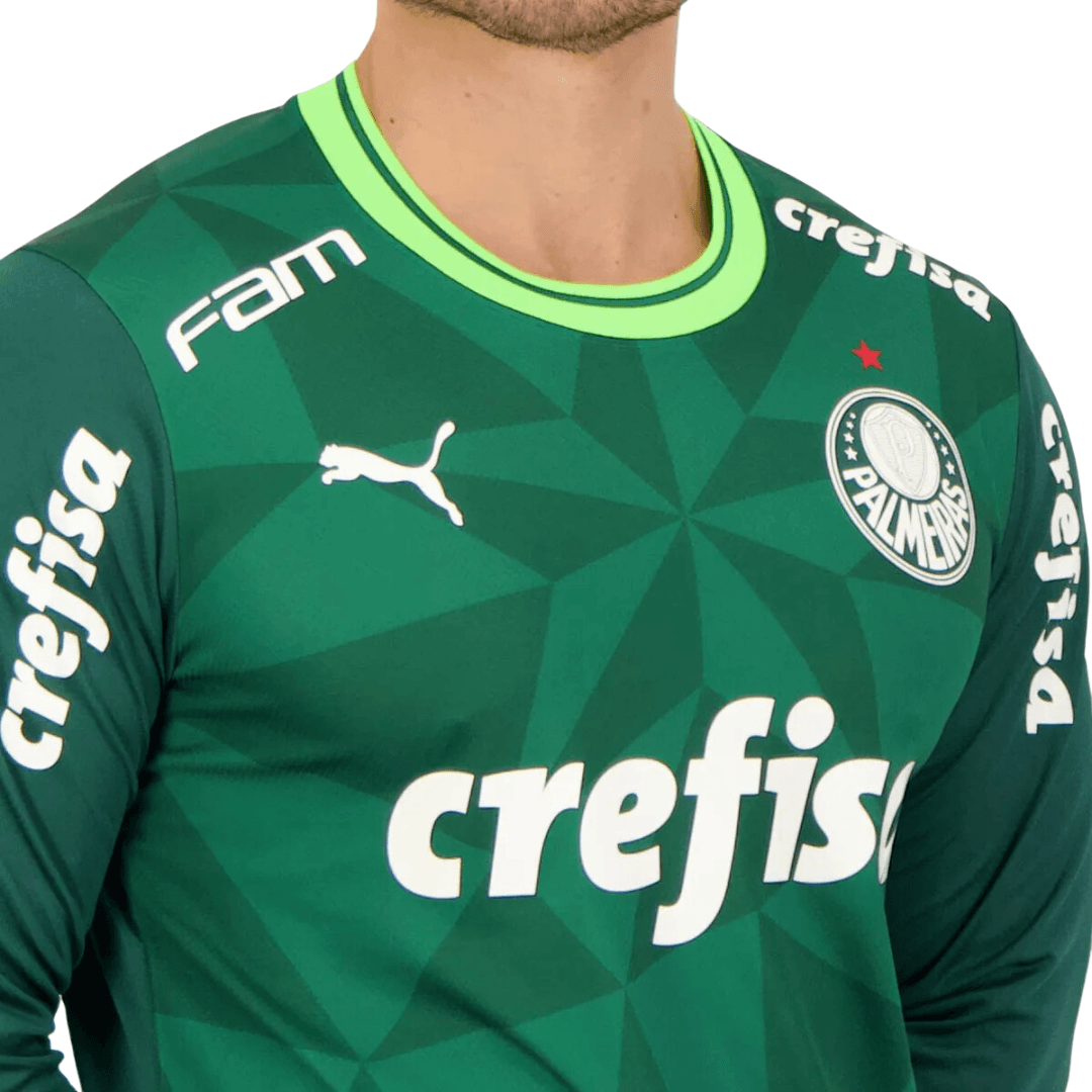 Camisa Palmeiras Puma Todos Patrocinadores 23/24 Manga Longa - Uniforme Casa