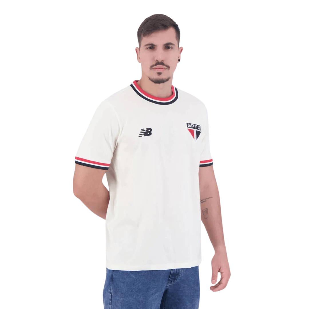 Camisa New Balance São Paulo Retrô Off White - Minha loja