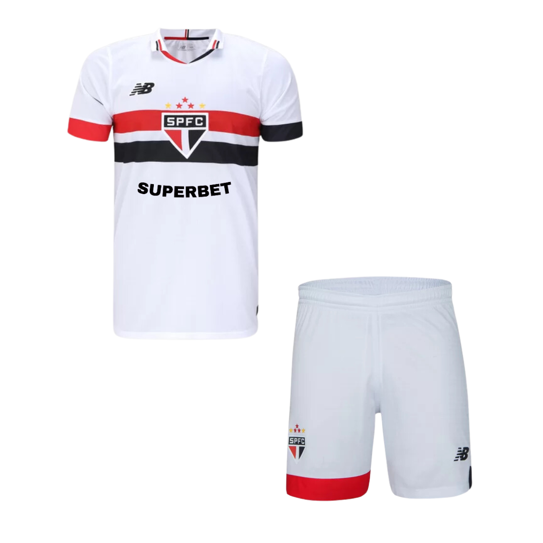 Conjunto Infantil São Paulo New Balance 24/25 Home - Minha loja