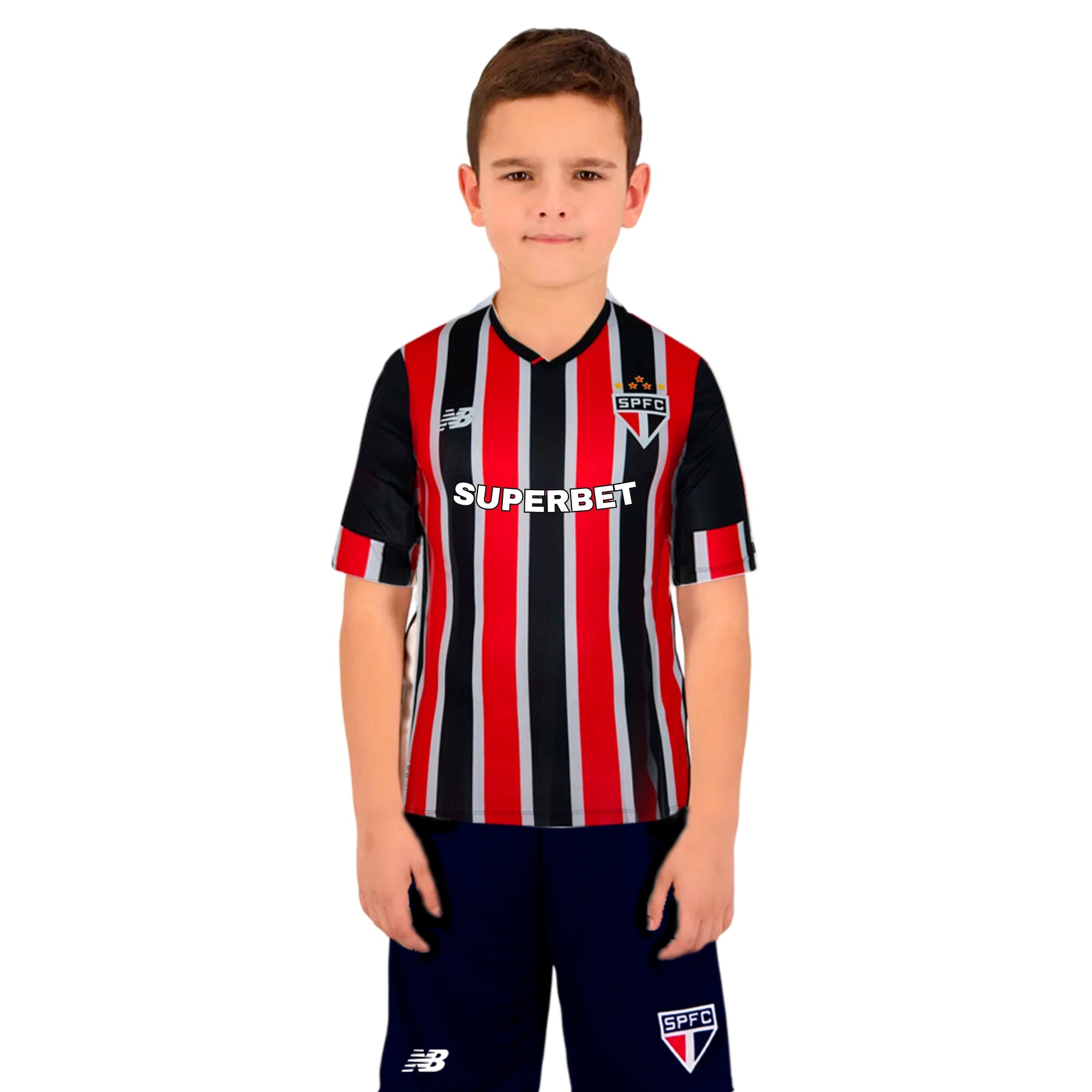 Conjunto Infantil São Paulo New Balance 24/25 Away - Minha loja