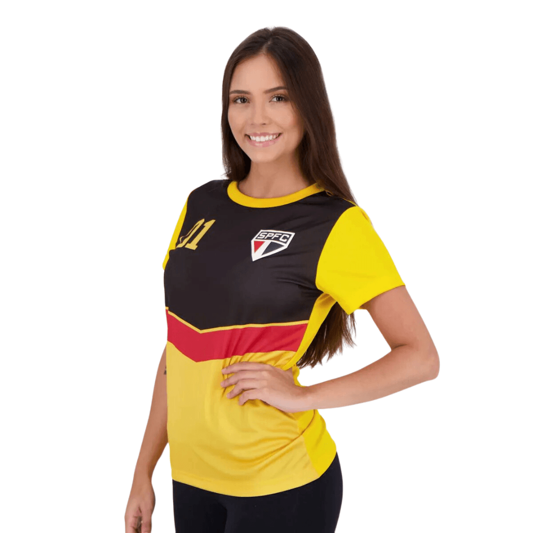 Camisa São Paulo I Feminina Amarela - Minha loja