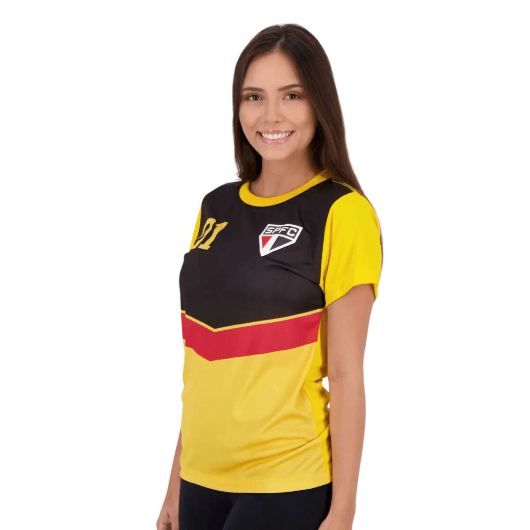 Camisa São Paulo I Feminina Amarela - Minha loja