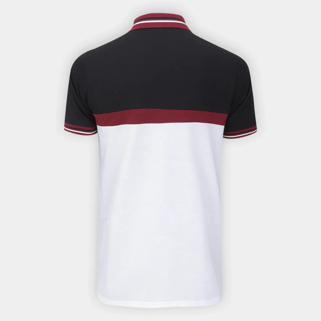 Camisa Polo São Paulo Winner Masculina - Preto+Branco - Minha loja