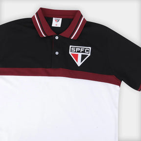 Camisa Polo São Paulo Winner Masculina - Preto+Branco - Minha loja