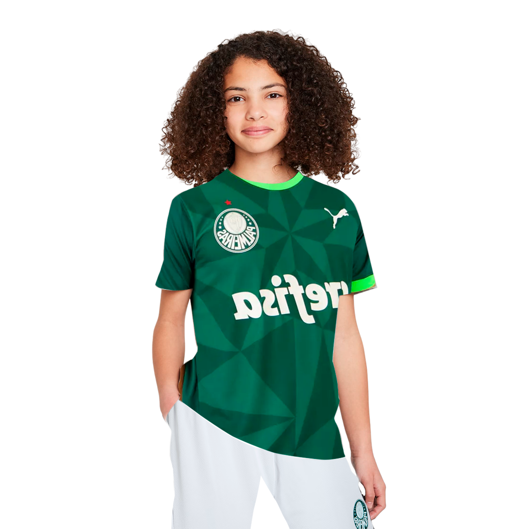 Conjunto Infantil Palmeiras Feminino 23/24 Uniforme Casa