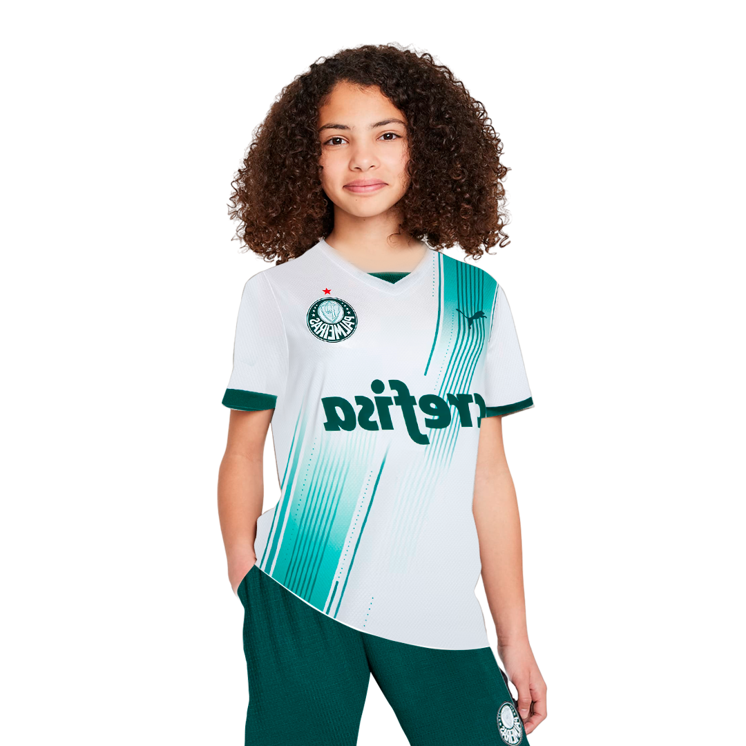 Conjunto Infantil Palmeiras Feminino 23/24 Uniforme Fora