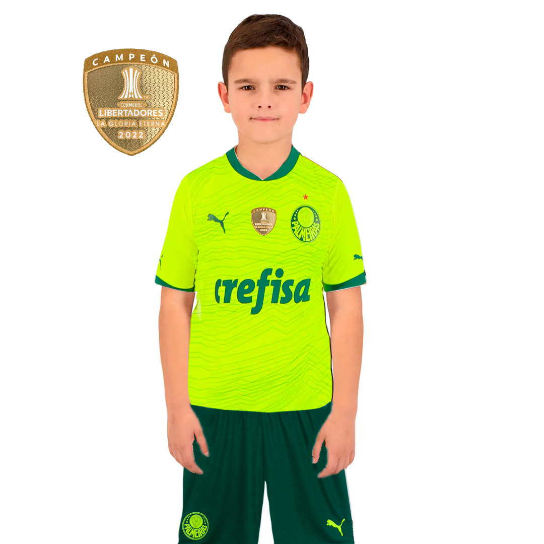 Conjunto Infantil Palmeiras Puma 23/24 Uniforme Fora