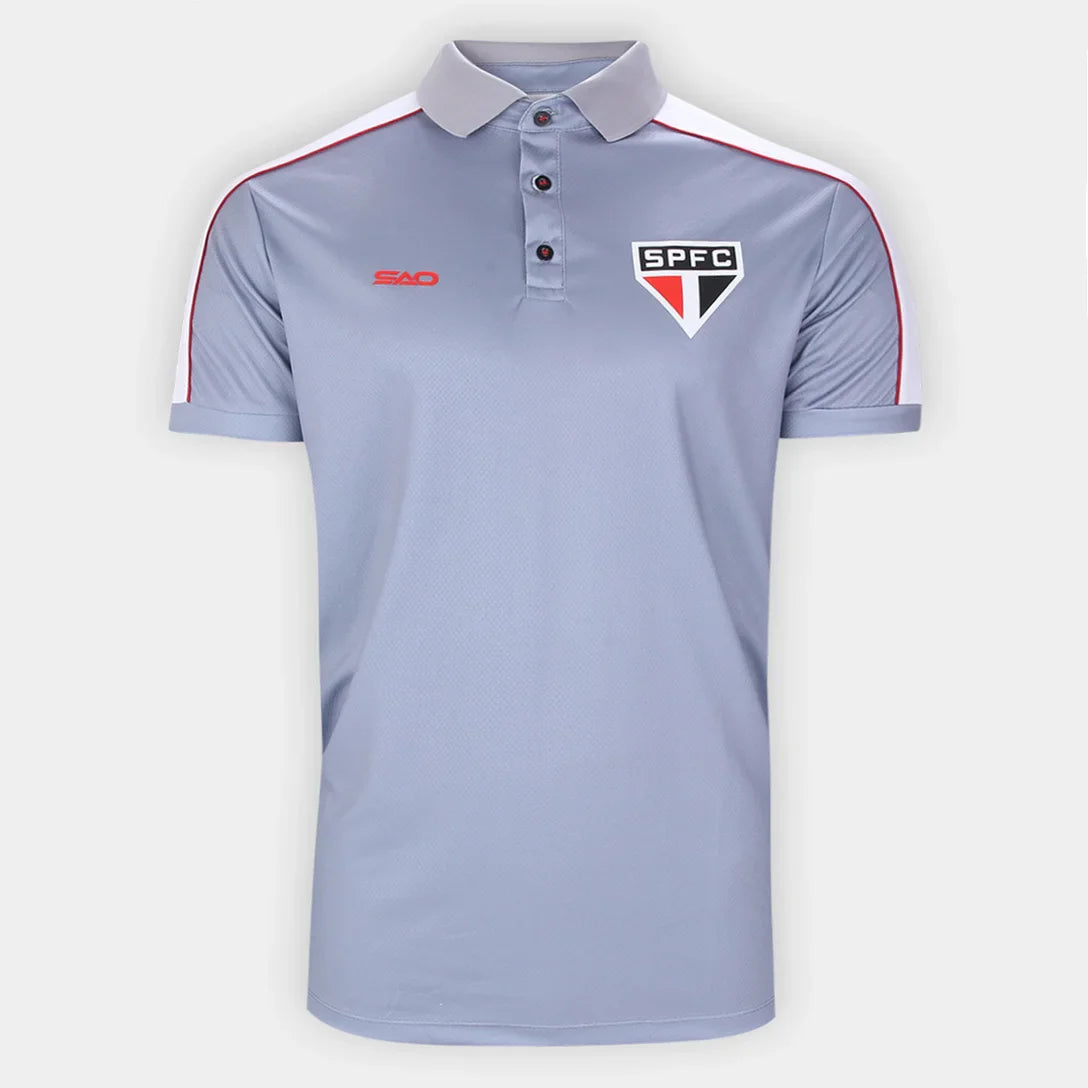 Camisa Polo São Paulo Viagem Masculina - Cinza - Minha loja