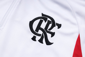 Conjunto Treino Flamengo Ziper Curto Branco 2023/24 - LOJA OFICIAL