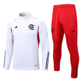 Conjunto Treino Flamengo Ziper Curto Branco 2023/24 - LOJA OFICIAL