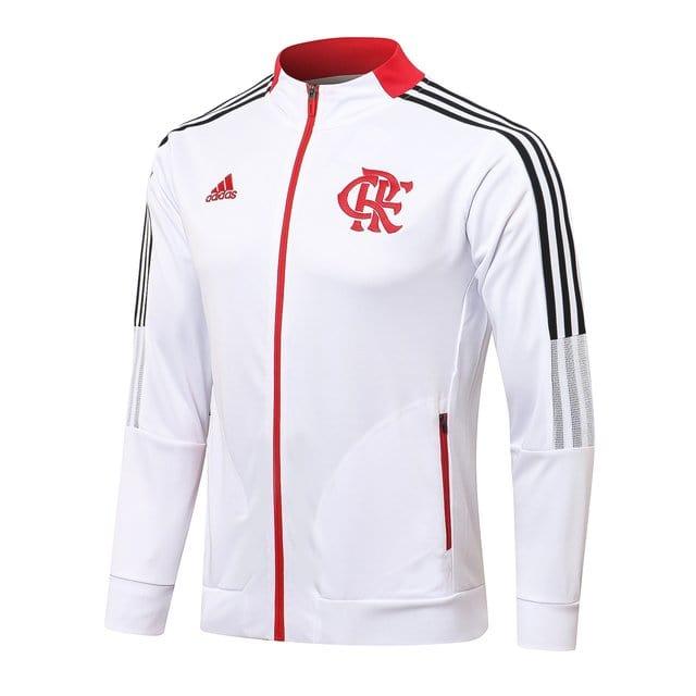 Jaqueta de Viagem Flamengo 21/22 Agasalho Flamengo Masculino - Branco,Preto e Vermelho - LOJA OFICIAL