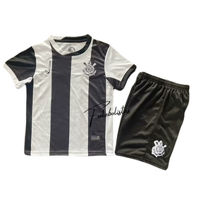 CONJUNTO INFANTIL CORINTHIANS III THIRD 2024/25 PRETO/BRANCO