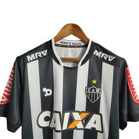 Camisa Galo Retro 16/17 Torcedor Masculino - Preta com branca patrocínio caixa econômica