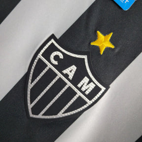 Camisa Galo Retro 16/17 Torcedor Masculino - Preta com branca patrocínio caixa econômica