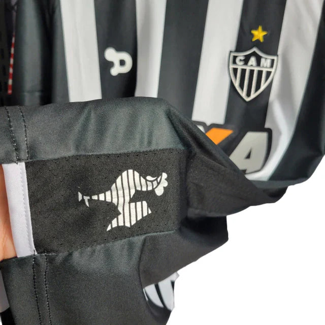 Camisa Galo Retro 16/17 Torcedor Masculino - Preta com branca patrocínio caixa econômica